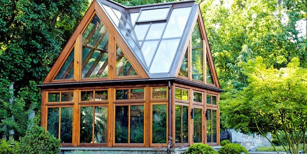 Glass,wood,copper,stone- a backyard sanctuary to grow food, play music or create art